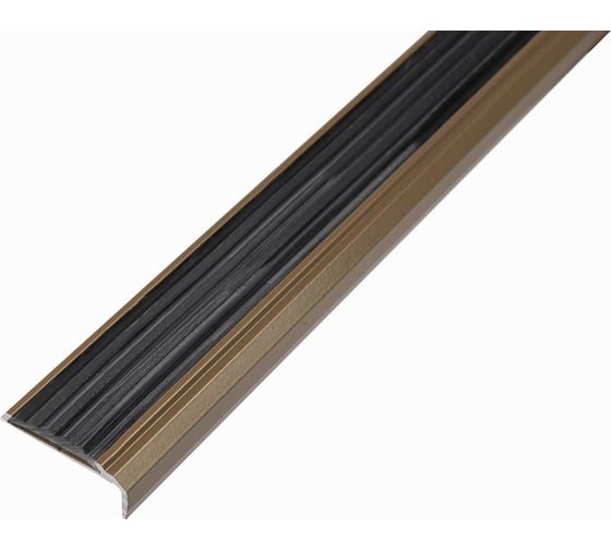 Изображение товара Угол РУССКИЙ ПРОФИЛЬ 40_20 0,9 золото с резиновой вставкой, черная, 10 штук 4607130276563