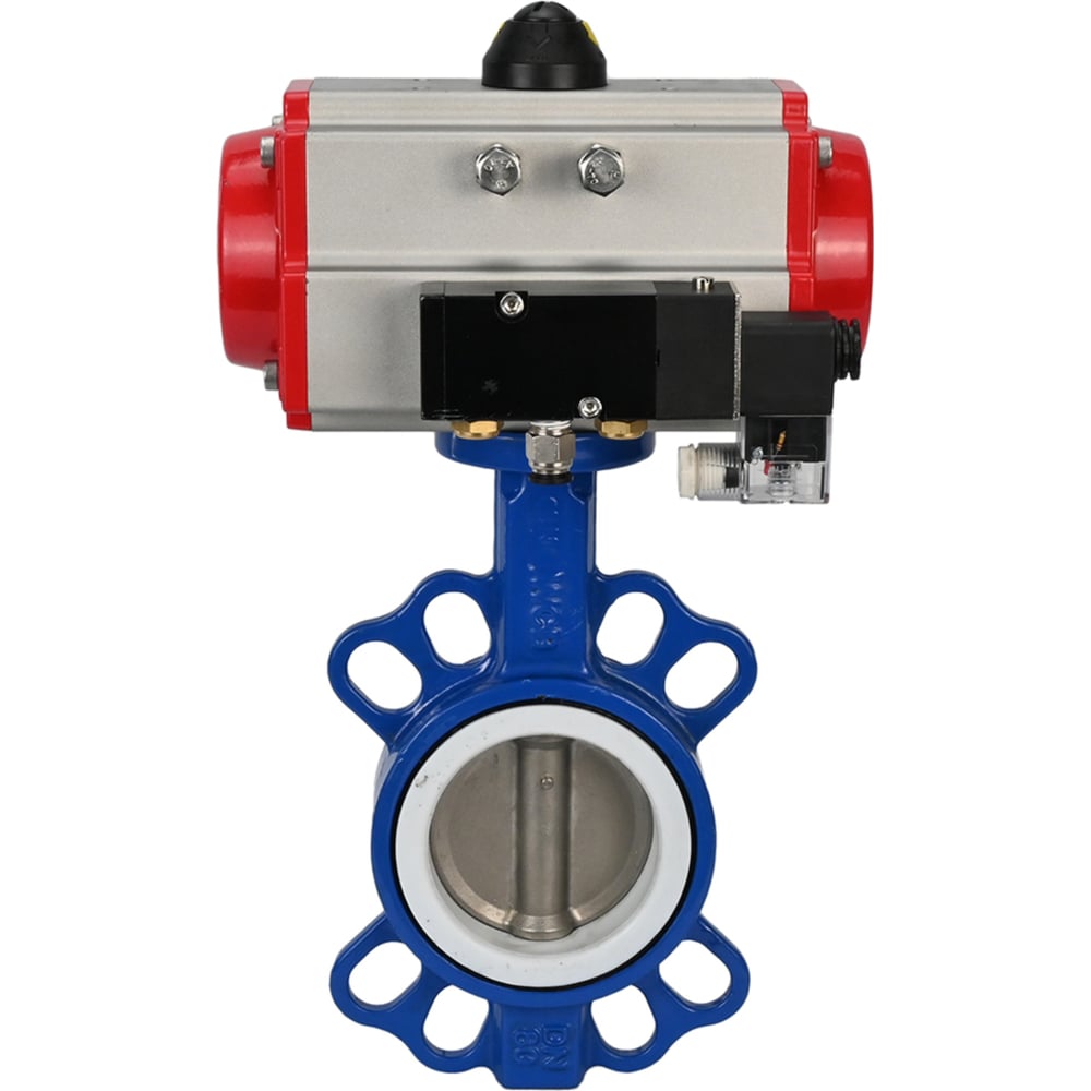 Изображение товара Затвор DN.ru WCB-316L-PTFE Ду125 с пневмоприводом