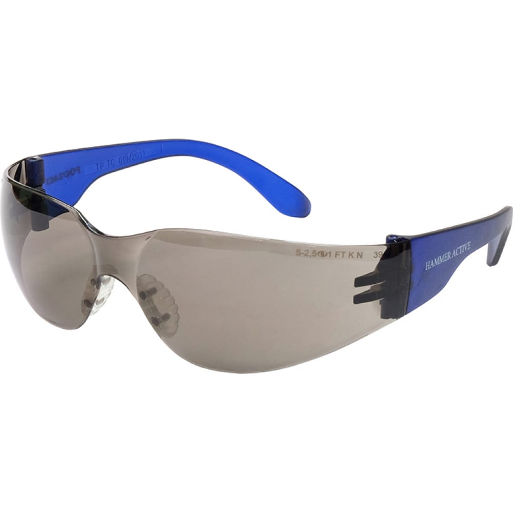 Защитные открытые очки РОСОМЗ, цвет темно-серый 11527-5 О15 HAMMER ACTIVE StrongGlass (5-3,1 PC) - фото 1