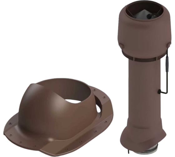 Изображение товара Вентиляционный комплект Татполимер TP-85.E.125/160/700 с вентилятором, для металочерепицы Каскад, TP-87/K коричневый 57824