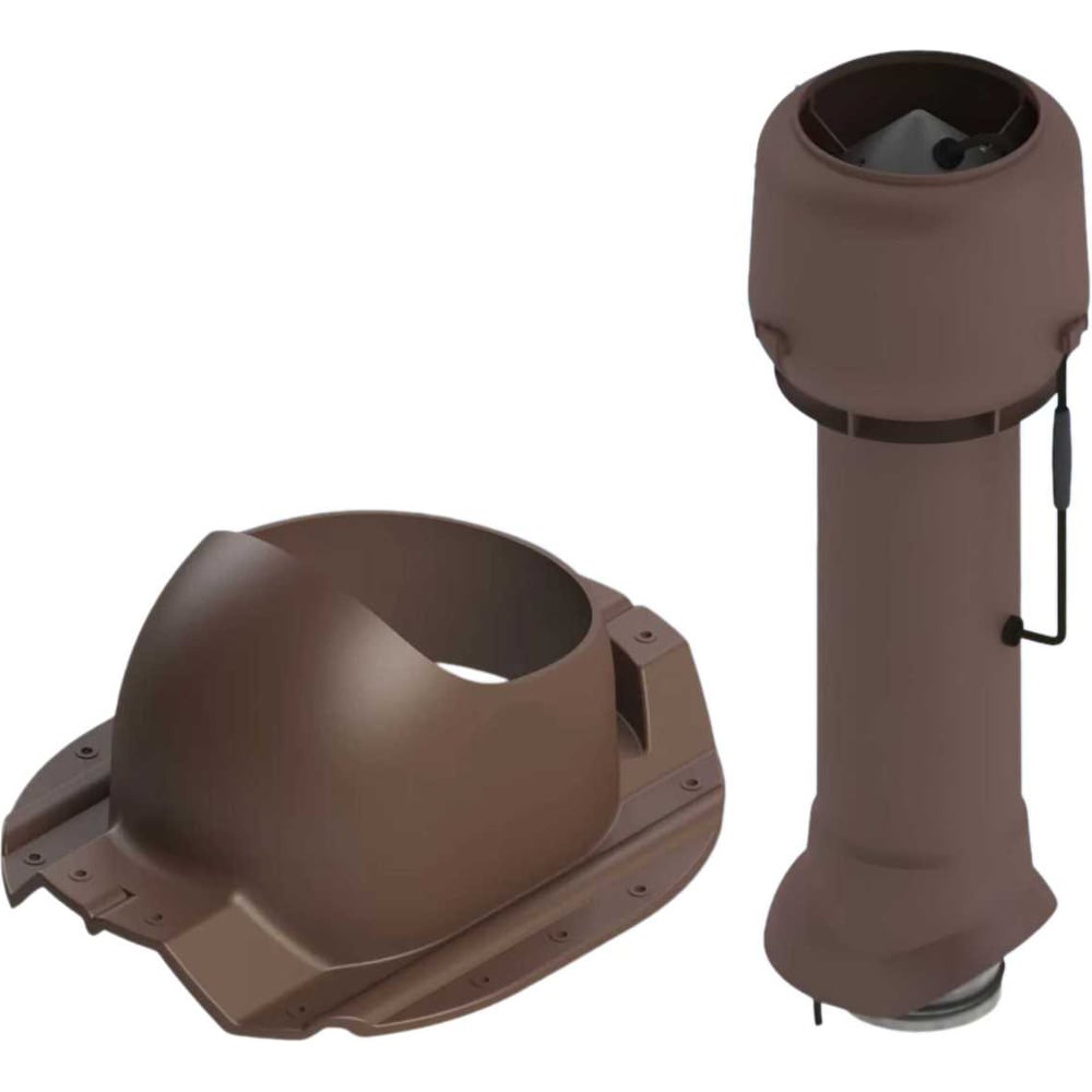 Изображение товара Вентиляционный комплект Татполимер TP-85.E.125/160/700 для профнастила НС-35, с вентилятором, корич