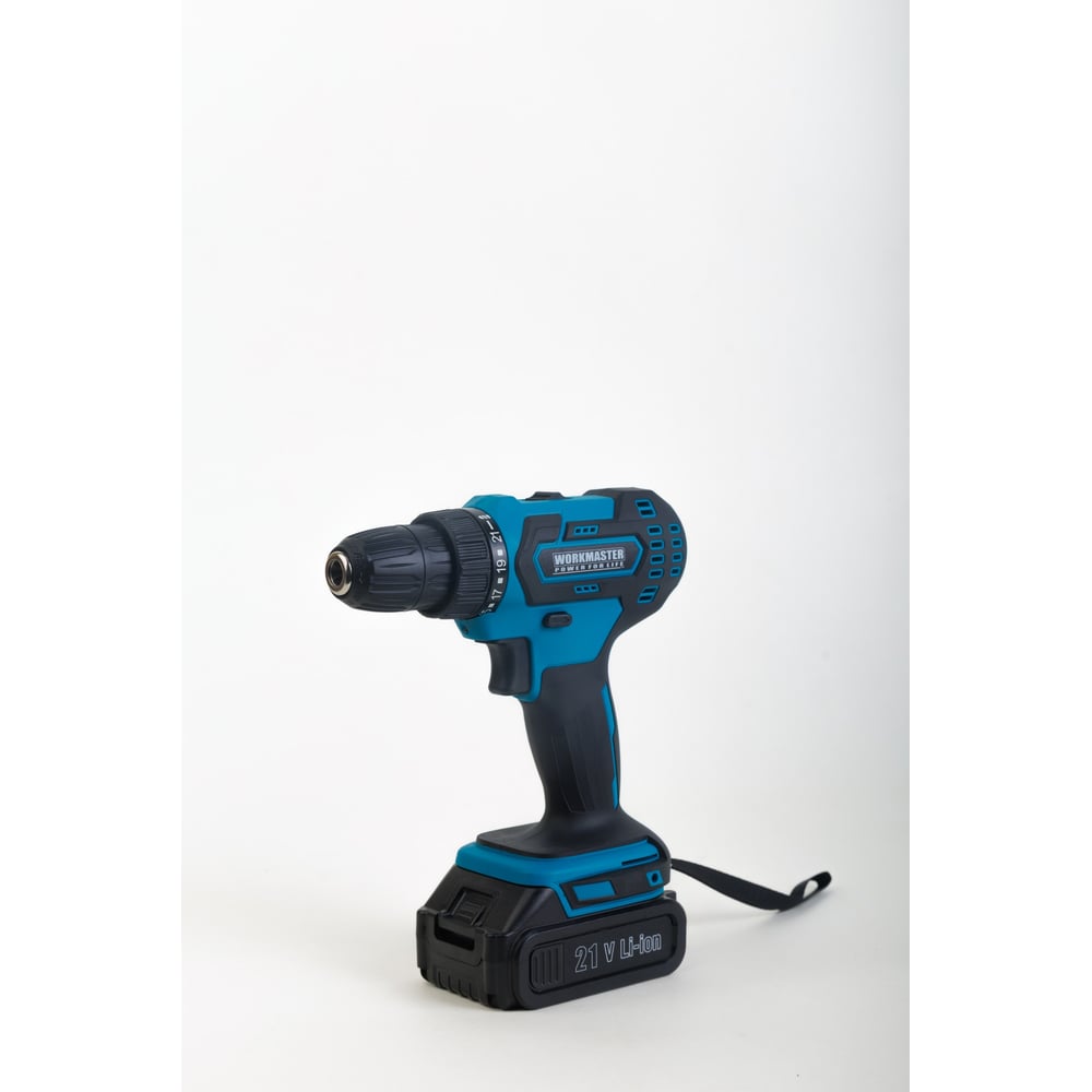 Изображение товара Аккумуляторная дрель-шуруповерт WorkMaster АШ-21 21В 2Ач 2 скорости