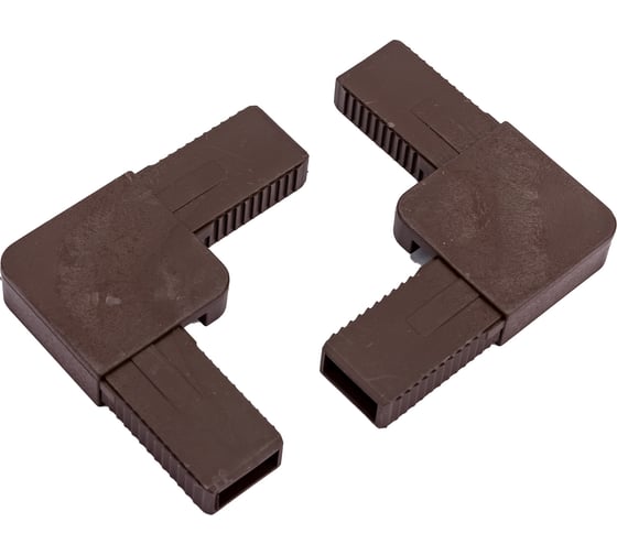 Изображение товара Литой ПВХ уголок для москитной сетки KOMFORT Москитные системы коричневый Комплект 4 шт ПУ00613