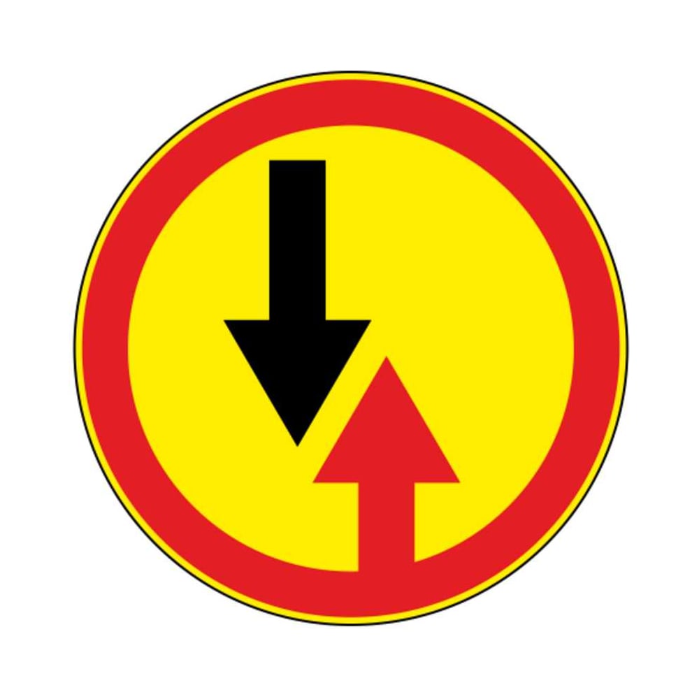 Изображение товара Дорожный знак преимущество встречного движения 2.6 700x700 мм желтый из оцинкованной стали