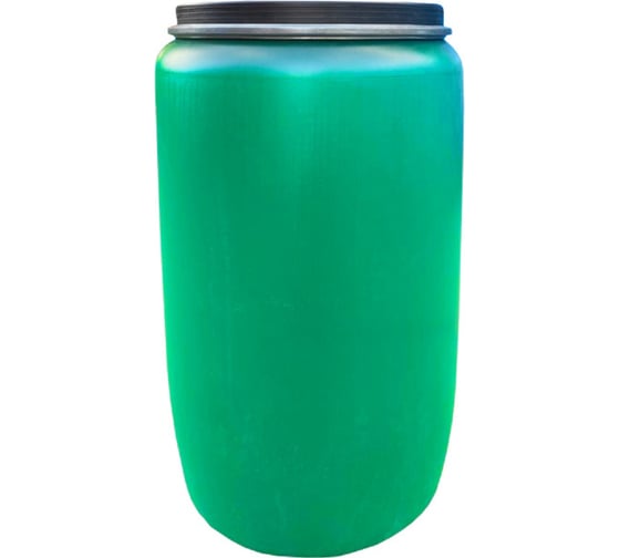 Изображение товара Бочка Тара.ру полиэтилен 227 л новая с крышкой на обруче зеленая 08848