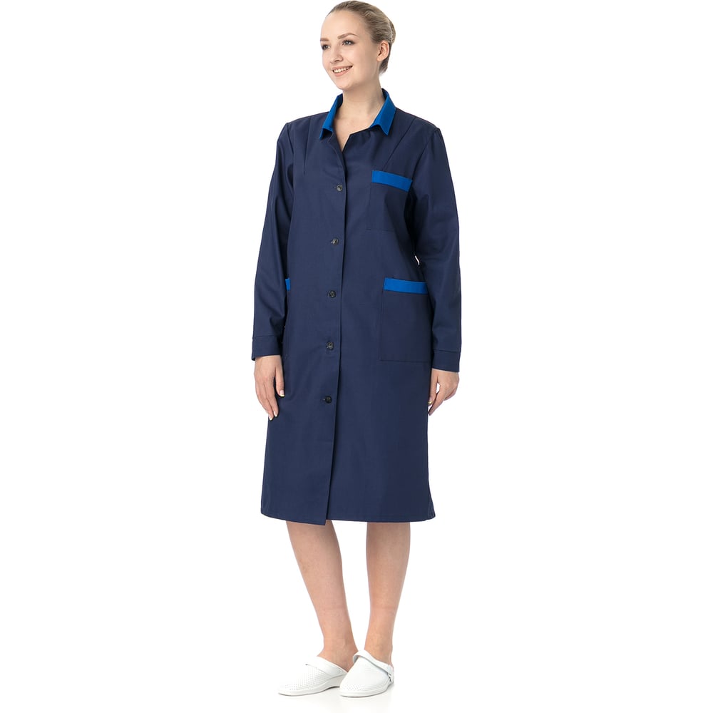 Изображение товара Женский рабочий халат ИВАРУС ИТР синего цвета размер 60-62