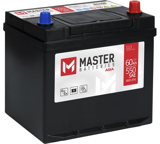 Изображение товара Аккумуляторная батарея MASTER BATTERIES Asia 60Ah R+ MBA600
