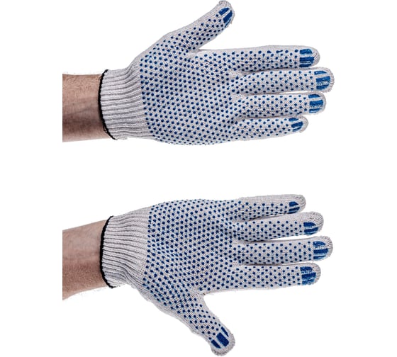 Изображение товара Перчатки Gigant, х/б, ПВХ-покрытие точка,10 класс, 4 нити GGT-01