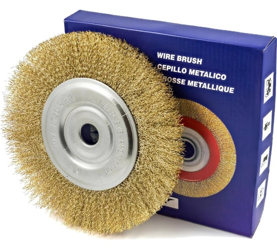 Изображение товара Щётка-крацовка плоская мягкая латунированная 200 мм для УШМ Orientcraft CIR020084222