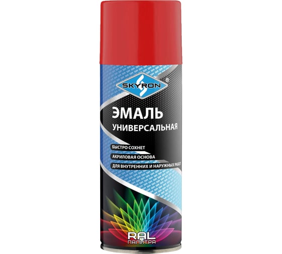 Изображение товара Универсальная акриловая эмаль SKYRON алая RAL3028 SR-13028