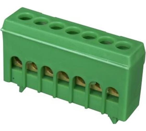 Изображение товара Шина HLT PE земля в корп изол на DIN-рейку ШНИ-6_9-7-К-Зеленый (10шт./уп.) 081-03-21