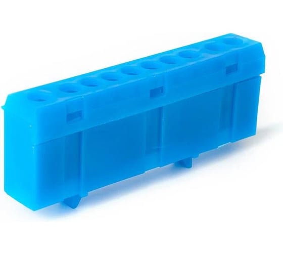 Изображение товара Шина HLT PE земля в корп изол на DIN-рейку ШНИ-6_9-10-К-синий (10шт./уп.) 081-05-012