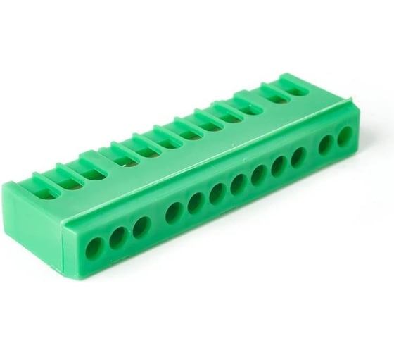 Изображение товара Шина HLT PE земля в корп изол на DIN-рейку ШНИ-6_9-12-К-Зеленый (10шт./уп.) 081-03-22