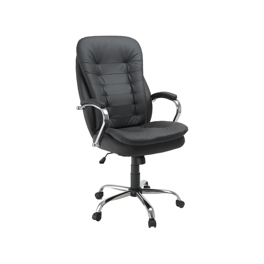 Изображение товара Кресло офисное Фабрикант Пилот Люкс из искусственной кожи черное с регулировками и роликами