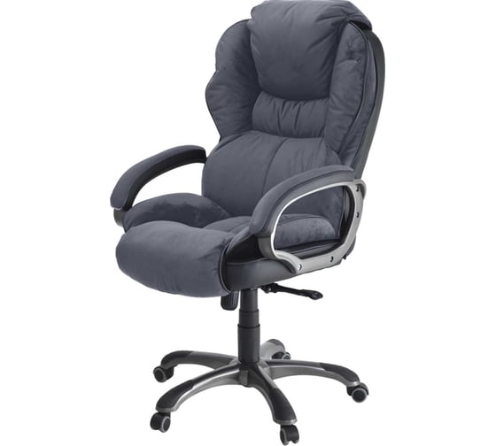 Изображение товара Кресло Фабрикант Рисмер Ткань, Velur, v 32 серый, МТГ, крестовина PL-5, PL-5, ролик обрезиненный 4600811918691