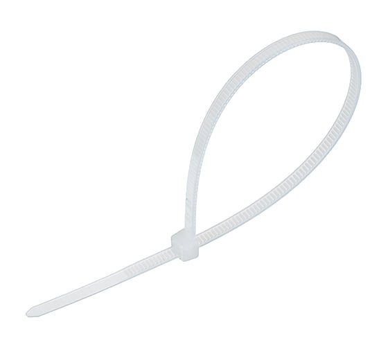 Изображение товара Нейлоновый хомут для стяжки ЕРМАК 3,6х200 мм, белый, 100 шт/уп. 669-144