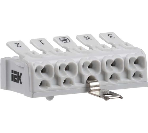 Изображение товара Клемма пружинная соединительная IEK КСПнз5-3L+N+PE, 100шт UKZ-B06-5P-F1-E1-10