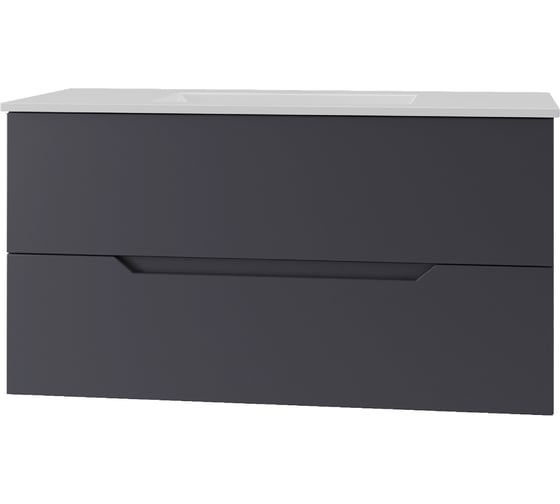 Изображение товара Тумба подвесная ORANGE Лайн с раковиной, графит Li-100Tug+RA