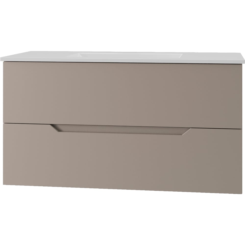 Изображение товара Подвесная тумба с раковиной Orange Line латте бежевый матовый Li-100Tul+RA