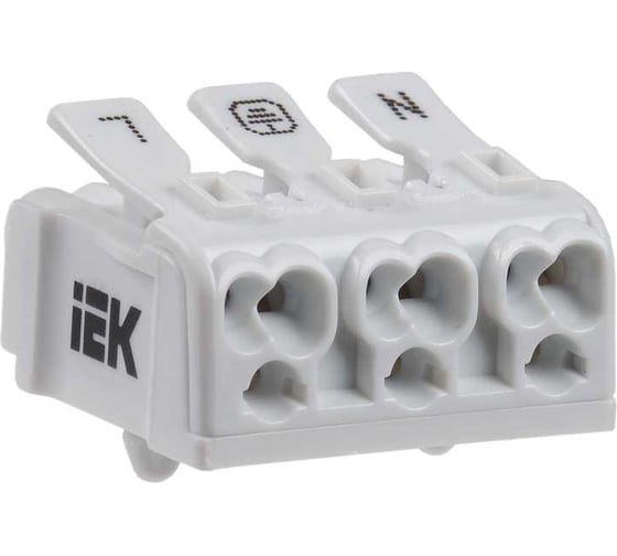 Изображение товара Клемма пружинная соединительная IEK КСПн3-L+N+PE, 150шт UKZ-B06-3P-F1-E0-10