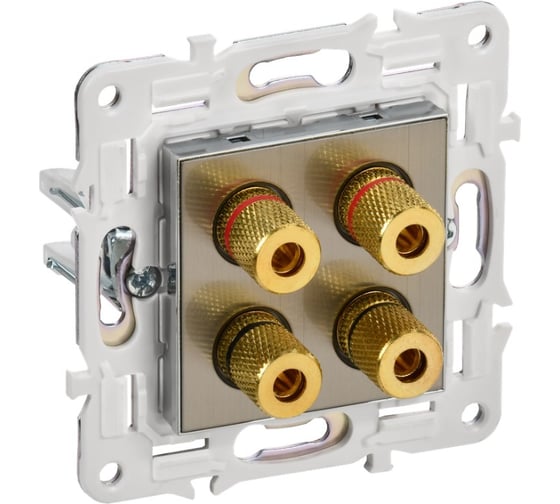 Изображение товара Аудиорозетка 4-местная IEK SKANDY SK-A01N никель SK-S40-K50