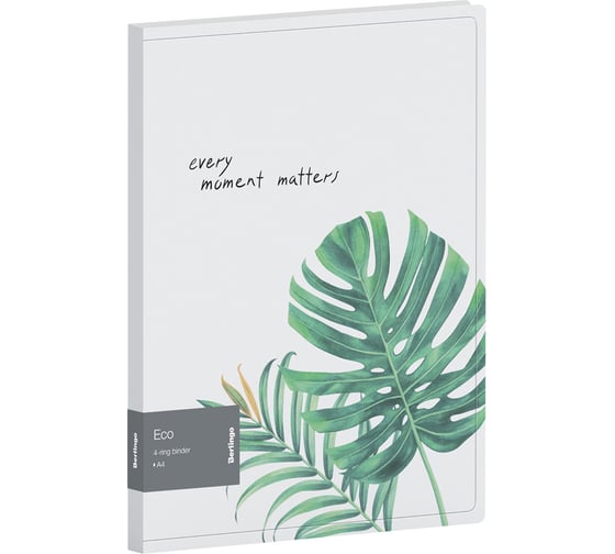 Изображение товара Папка на 4 кольцах BERLINGO Eco 24 мм, 600 мкм, D-кольца, с внутренним карманом, с рисунком RB4_4D801