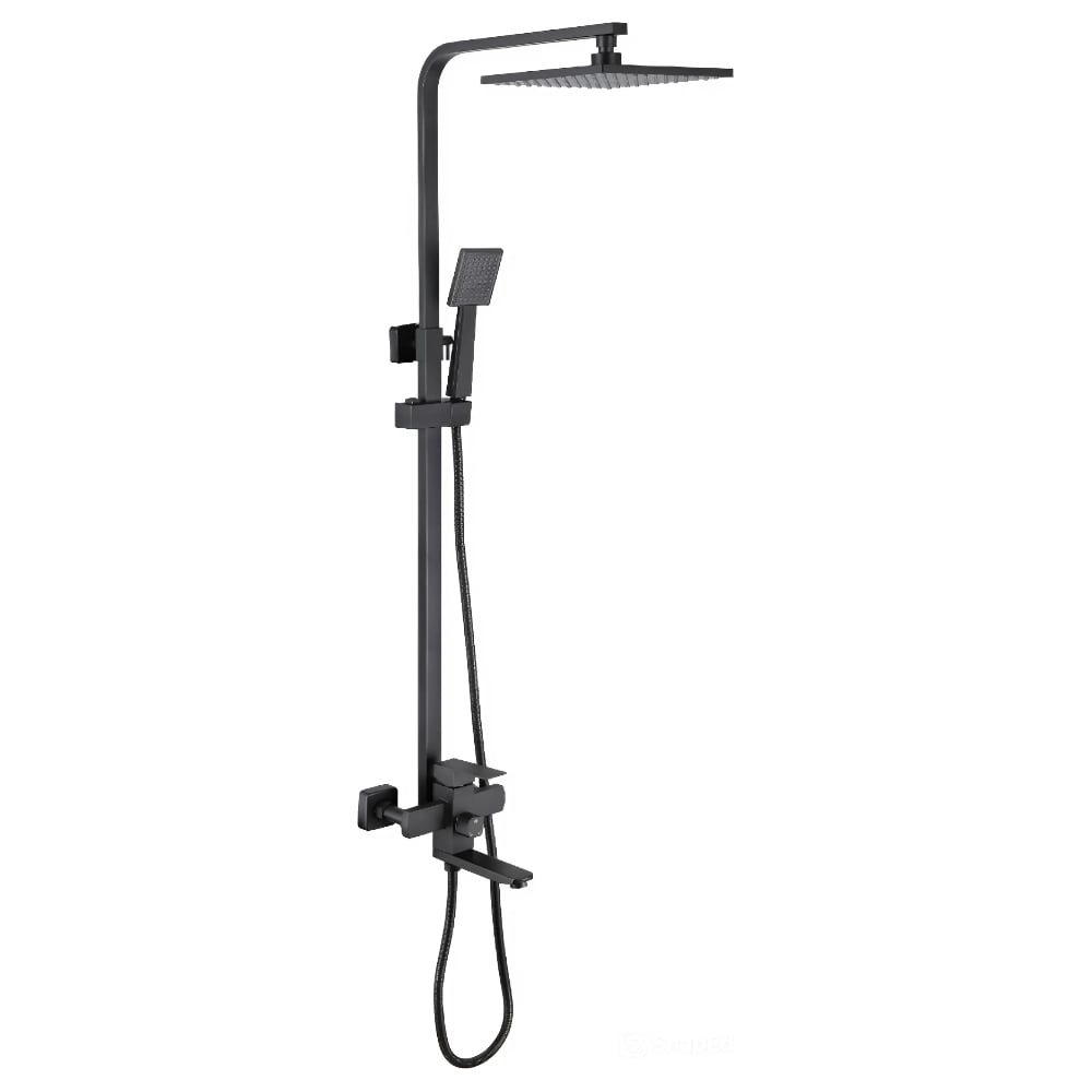 Изображение товара Душевая стойка OLIVE'S ESTENA с верхним и ручным душем черный матовый