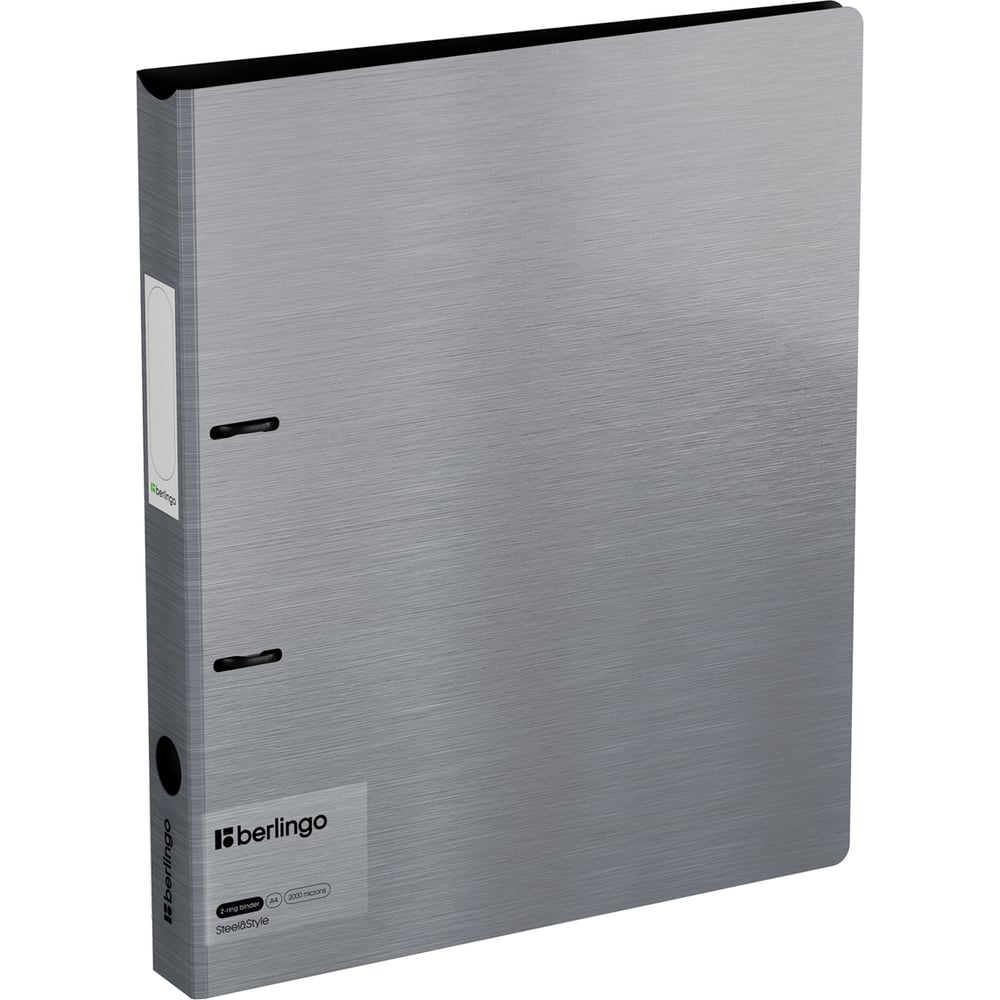 Изображение товара Папка на 2 кольцах BERLINGO Steel&Style 35 мм, 2000 мкм, D-кольца, пластик полифом PPf_95102