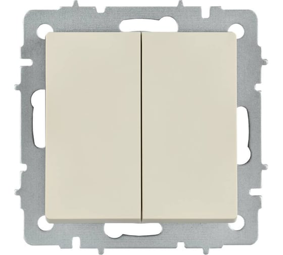 Изображение товара Выключатель 2-клавишный перекрестный IEK BRITE 10А ВС10-2-3-БрКр бежевый BR-V23-0-10-K10