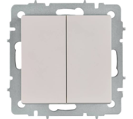 Изображение товара Выключатель 2-клавишный перекрестный IEK BRITE 10А ВС10-2-3-БрЖ жемчужный BR-V23-0-10-K36
