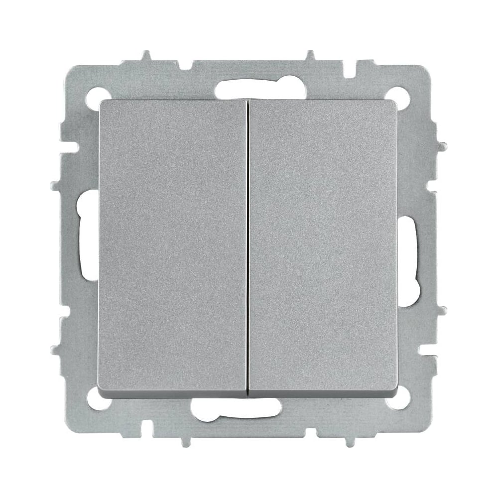 Изображение товара Выключатель 2-клавишный перекрестный IEK BRITE 10А IP20 алюминий