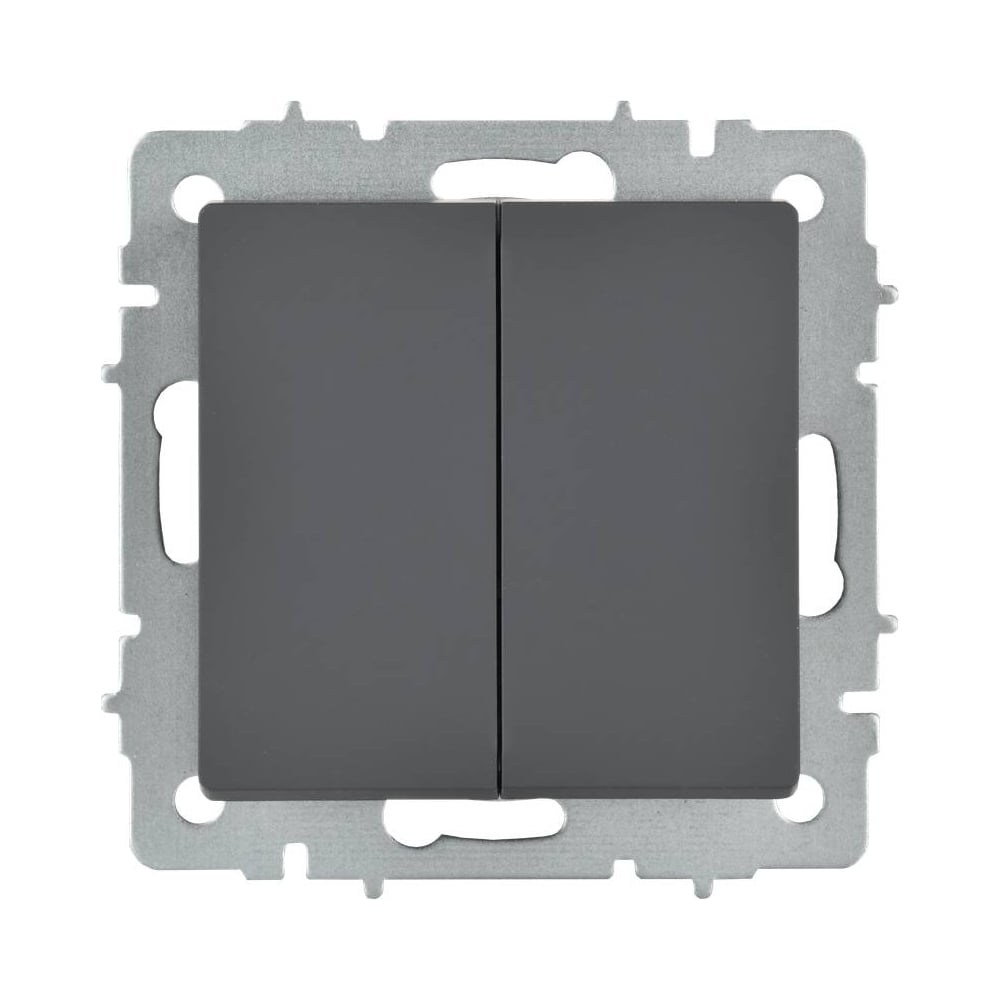 Изображение товара Выключатель 2-клавишный перекрестный IEK BRITE 10А графит IP20