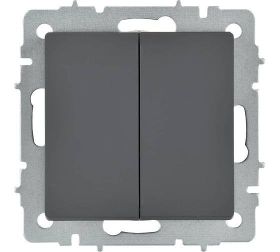 Изображение товара Выключатель 2-клавишный перекрестный IEK BRITE 10А ВС10-2-3-БрГ графит BR-V23-0-10-K53