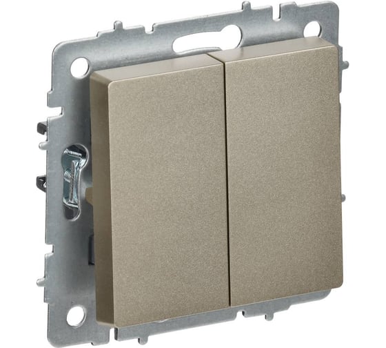 Изображение товара Выключатель 2-клавишный перекрестный IEK BRITE 10А ВС10-2-3-БрШ шампань BR-V23-0-10-K37