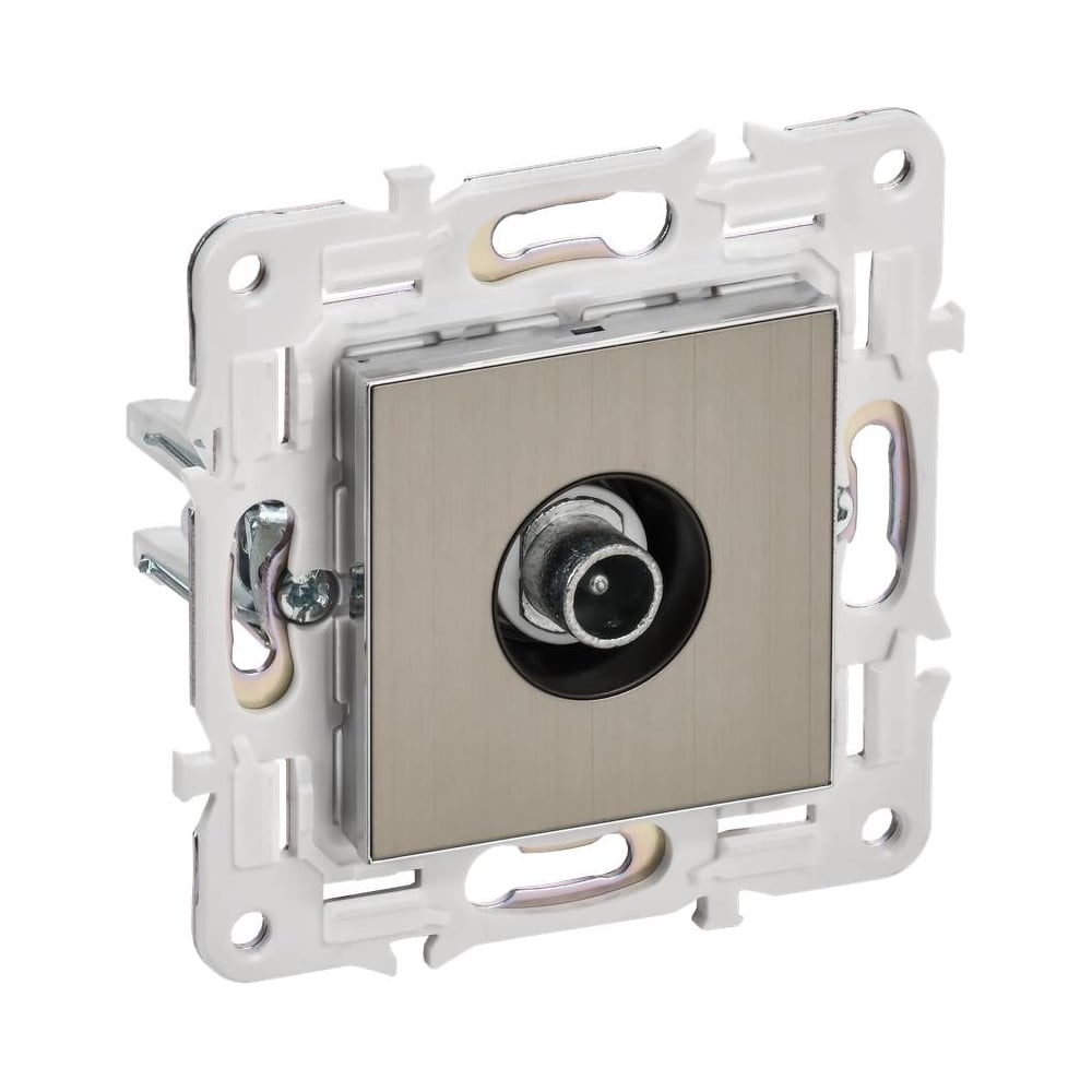 Изображение товара Розетка IEK SKANDY TV проходная встраиваемая никель SK-A17N