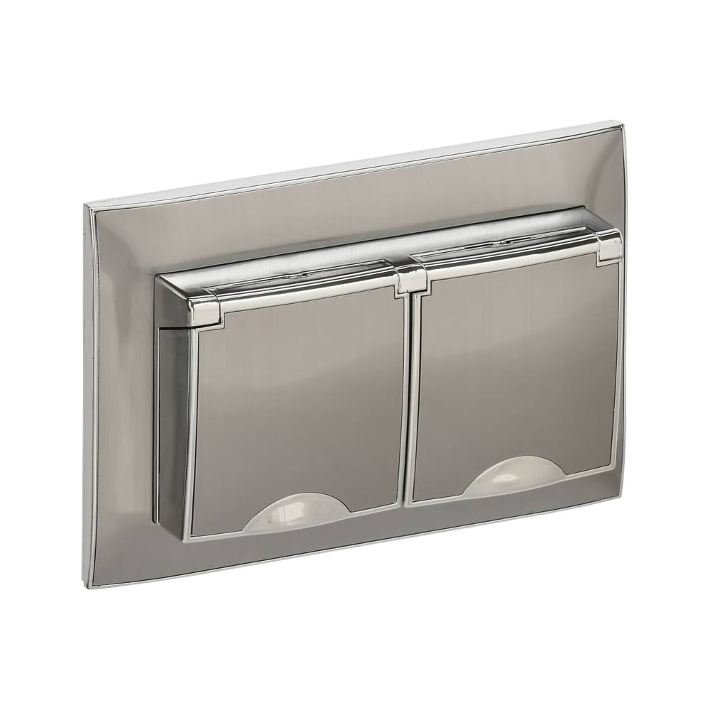 Изображение товара Розетка IEK SKANDY 2-я с кр. 16А IP44 SK-R12N никель