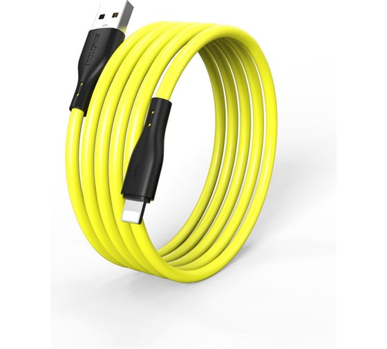 Изображение товара Кабель для зарядки и передачи данных SMARTBUY S21 Lightning желтый, 2.4 А, силикон, 1 м iK-512-S21by