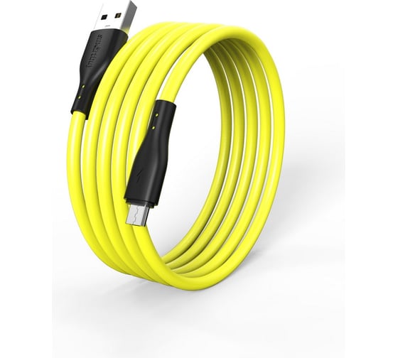 Изображение товара Кабель для зарядки и передачи данных SMARTBUY S21 MicroUSB желтый, 2.4 А, силикон, 1 м iK-12-S21by