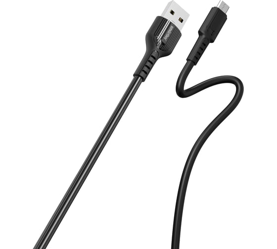 Изображение товара Кабель для зарядки и передачи данных SMARTBUY S33 MicroUSB черный, 4 А, мощь, TPE, 1 м iK-12-S33b