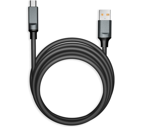 Изображение товара Кабель для зарядки и передачи данных SMARTBUY супертолстый BOLD MICRO USB черный, 3А, TPE, 1 м IK-12BOLD-BLACK