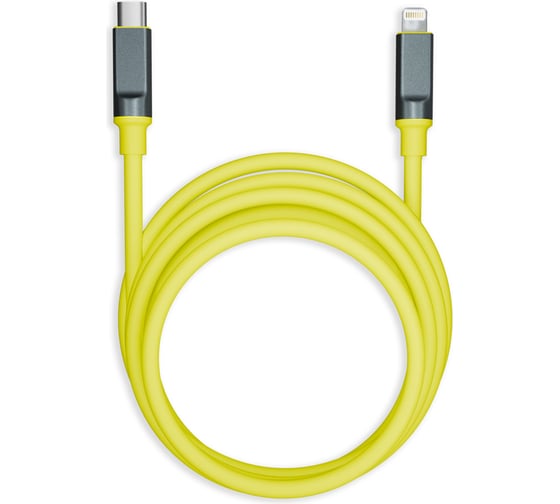 Изображение товара Кабель для зарядки и передачи данных SMARTBUY супертолстый BOLD TYPE C - LIGHTNING желтый, 3А, TPE, 1 м IK-12-PDBOLD-YELLOW