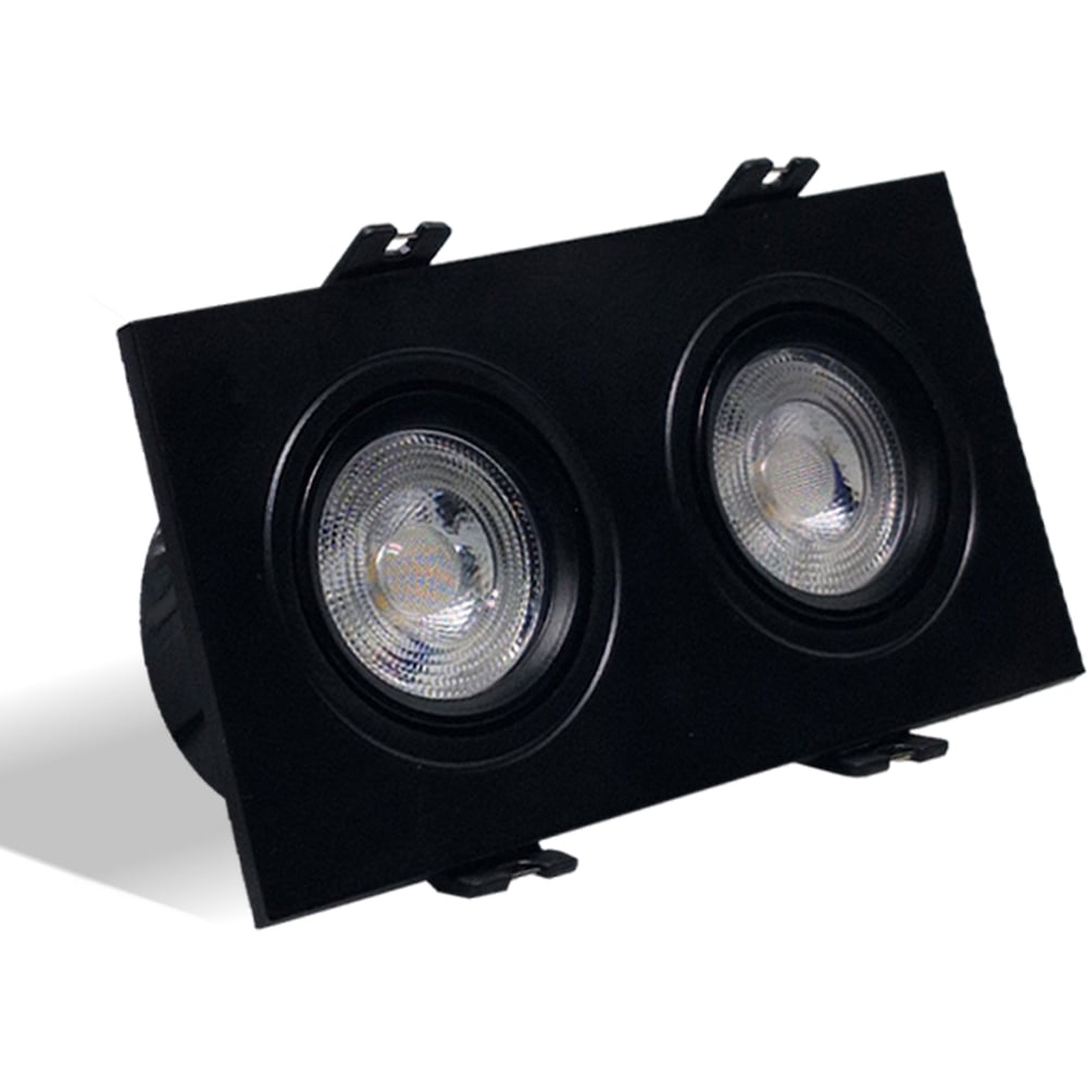 Изображение товара Встраиваемый светодиодный светильник SLIMSTAR square twins BK для натяжных потолков