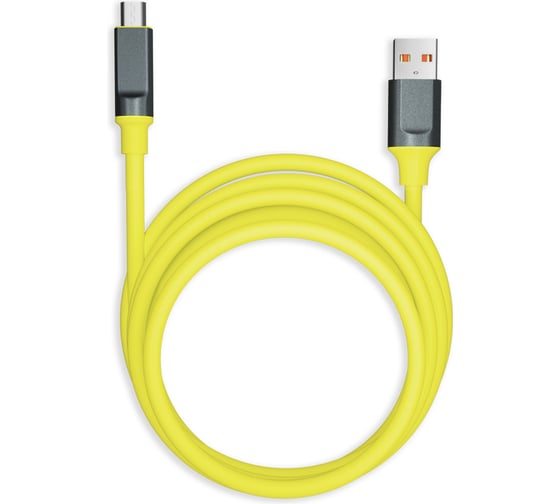 Изображение товара Кабель для зарядки и передачи данных SMARTBUY супертолстый BOLD MICRO USB желтый, 3А, TPE, 1 м IK-12BOLD-YELLOW