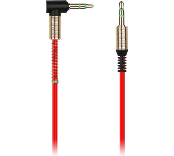 Изображение товара AUX кабель SMARTBUY 3.5-3.5 мм M-M, 1 м, красный, с Г-образным наконечником 100 A-35-35-fold red