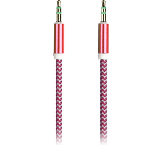 Изображение товара AUX кабель SMARTBUY 3.5-3.5 мм M-M, 1 м, красный, нейлоновая оплетка 100 A-35-35 red