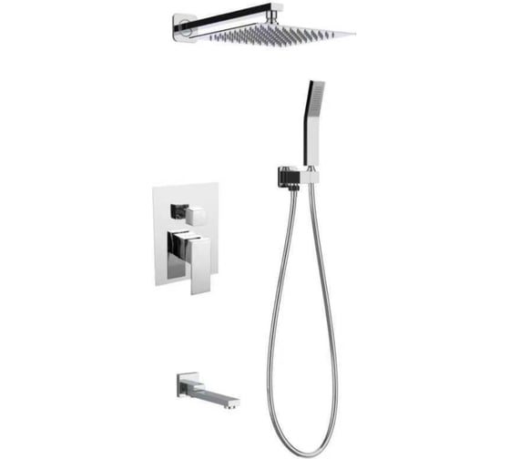 Изображение товара Встраиваемый смеситель для ванны D-Lin с 3-фунуциями,излив-переключатель на лейку Тропический дождь D-li D10A31