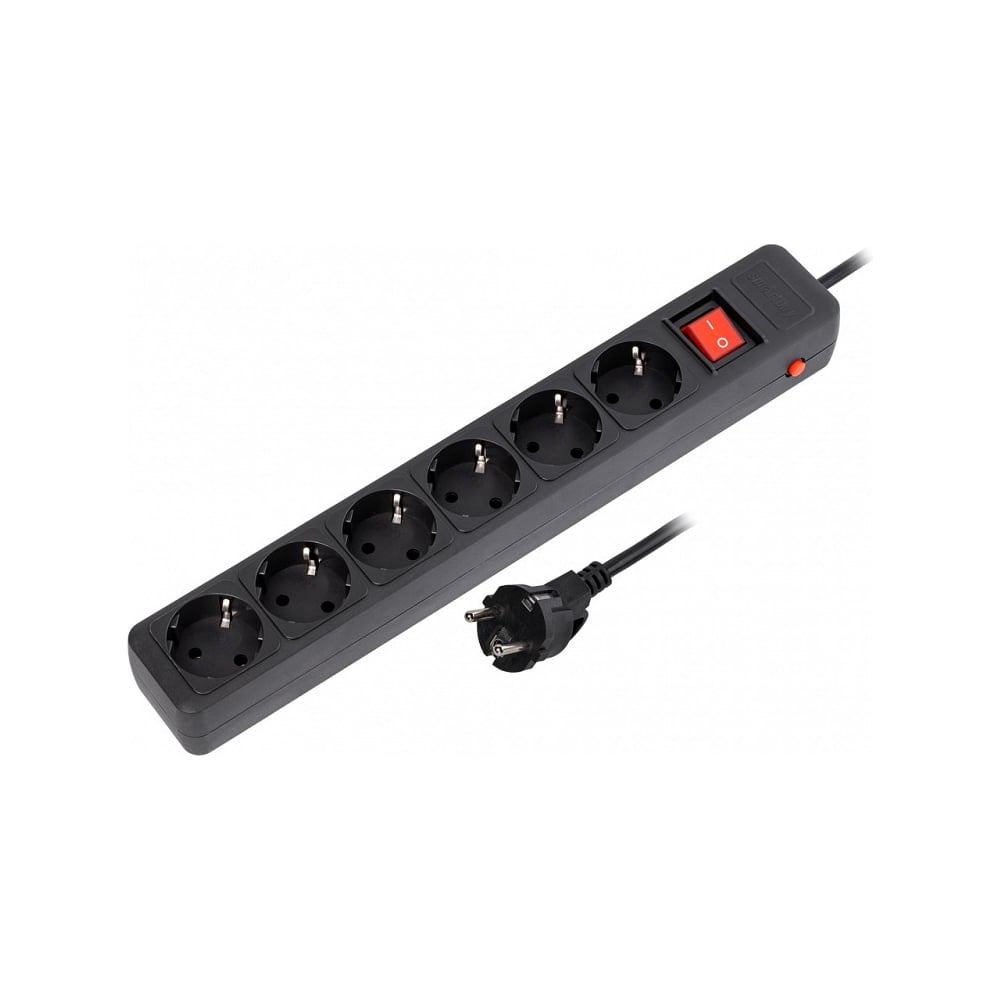 Изображение товара Сетевой фильтр Smartbuy 6 розеток 3500 Вт IP20 стеновое крепление