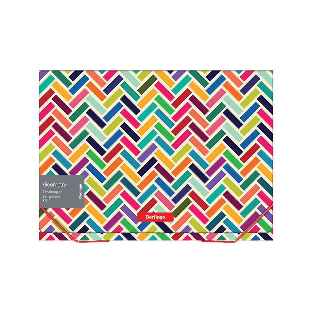 Папка BERLINGO Geometry на резинке 12 отделений A4, 330х240х25 мм, 700 мкм, c рисунком XF4_12102