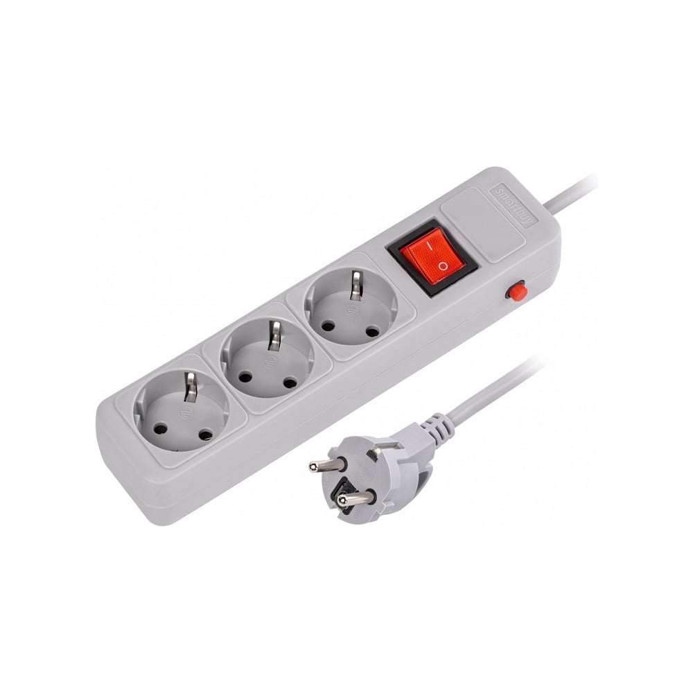 Изображение товара Сетевой фильтр Smartbuy 16А 3500 Вт 3 розетки без заземляющего штыря