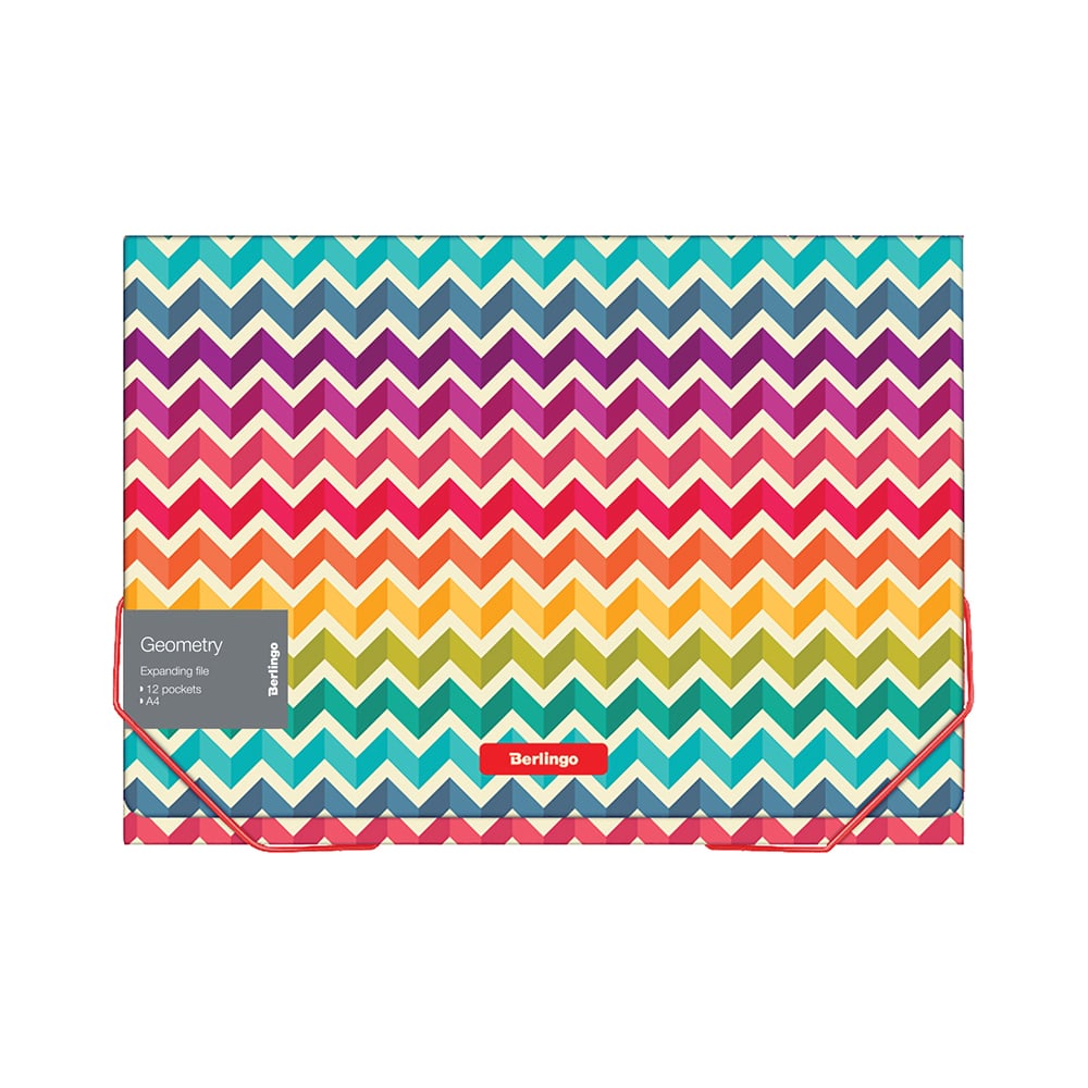 Папка BERLINGO Geometry на резинке 12 отделений A4, 330х240х25 мм, 700 мкм, c рисунком XF4_12101